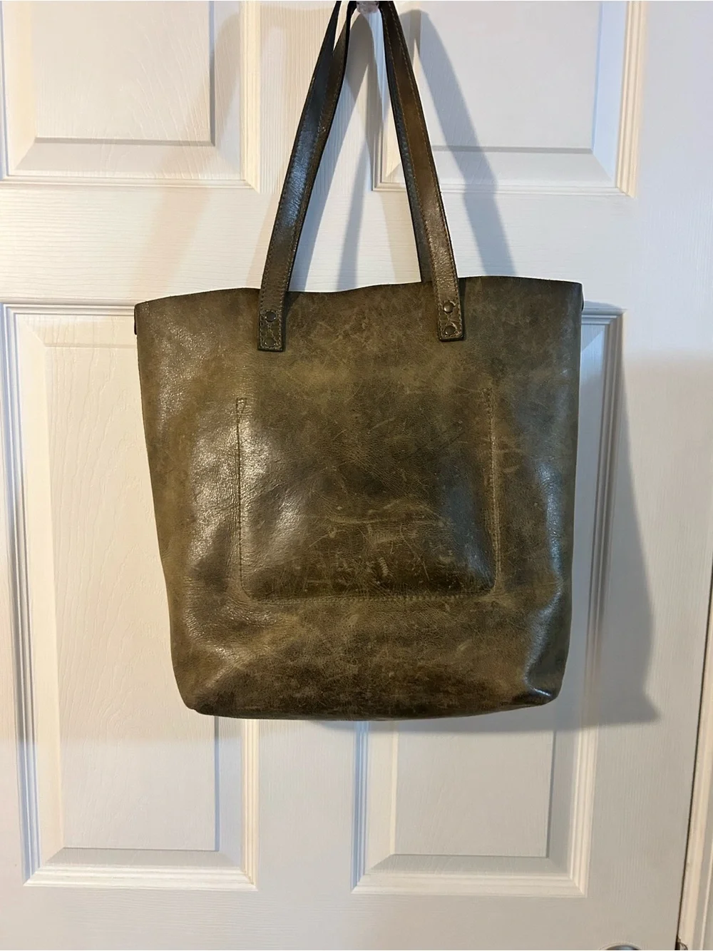 Wills Leather goods Olive Green Leather Tote Bag